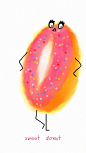 Q版美食手机壁纸——甜甜圈 - 视觉中国设计师社区
