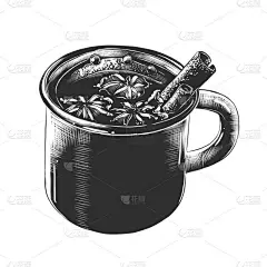 矢量雕刻风格插图为海报, 装饰和印刷品。在白色背景单色隔离的酒杯的手绘草图。详细年份木刻风格图.