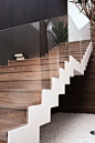walnut + glass staircase: 