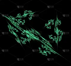 Ufo绿色分形图案背景。幻想的分形结构。数字艺术。3 d渲染。计算机生成图像。