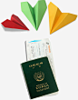 彩色折纸证件元素高清素材 折纸 海外代购 网页装饰 证件 飞机 免抠png 设计图片 免费下载