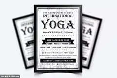 充满活力的瑜伽培训班推广宣传单海报设计模板