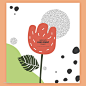 简约水彩抽象植物花叶子花纹背景艺术图形海报