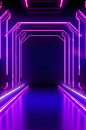 AI数字艺术竖版紫色霓虹灯电商背景图-众图网