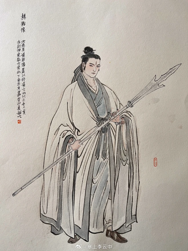 《封神》角色设计图之杨戬。画师：塞上李云中-花瓣网