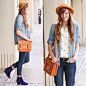 Tea And Tulips Polka Dot Blouse, Zooshoo Blue Booties, Romwe Satchel