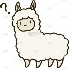 矢量,绘画插图,羊驼,热,贺卡,背景分离,十二生肖,哺乳纲,动物,户外