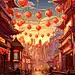 中国风街景喜庆中国年春节元旦节日灯笼Midjourney关键词提示词咒语 - Ai宇宙吧--Ai宇宙吧-