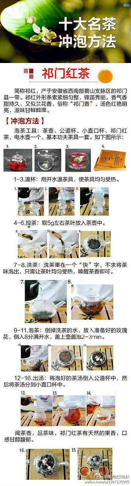 中国九大名茶的冲泡方法