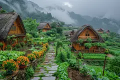 美丽农家小屋高清摄影大图