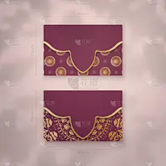 勃艮第名片模板与印度黄金饰品为您的个性。