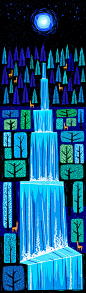 Waterfall. Poster : Waterfall Print.122mm X 420mm