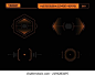 HUD FUI Design element, Aim target scale for game and movie decoration, Cyber technology futuristic concept for user interface design 库存矢量图