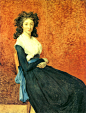 法国新古典主义画家: 雅克·路易·大卫(Jacques Louis David)
夏尔 - 路易?特律代纳夫人   约1792年   130x98cm       收藏：巴黎 卢浮宫
