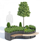 Flo Planter - 3D Model for VRay, Corona metalco pot acer maple scandinavian outdoor tree metal street bench furniture flora nature garden exterior landscape