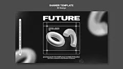Free PSD 3d design banner template