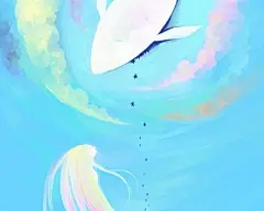 萌系小鲸鱼题材插画组图欣赏