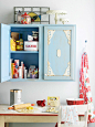 Low-Cost Cabinet Makeovers : Save thousands of dollars by using paint and new hardware to update your existing kitchen cabinets instead of buying new ones. These colorful, budget-friendly examples will help you get started.
