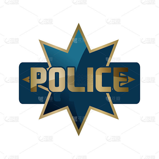 定制警徽刻字logo设计矢量插图