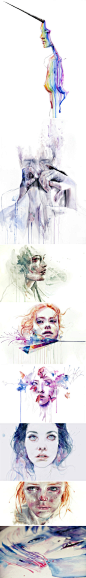 意大利画家 Agnes Cecile 水彩画作品 #采集大赛#