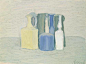 乔治·莫兰迪（Giorgio Morandi ，1890-1964）生于意大利波洛尼亚，是意大利著名的版画家、油画家。青年时考入波伦亚艺术学院，曾经长期在这所学院担任美术教师，教授版画课程。莫兰迪既推崇早期文艺复兴大师的作品，也对此后各种流派的大胆探索有着强烈共鸣。
哥特弗莱德-勃姆在他的《乔治-莫兰迪的艺术观念》一文中写道：莫兰迪在他的“形而上”时期借用了这一异质，他着迷于塞尚对想象、构成和创造的拒绝。 以上哥特弗莱德-勃姆的这段文字，对理解莫兰迪的绘画十分重要。