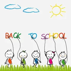 卡通小学生高清素材 上学 卡通 学生 小学生 小朋友 开学 手绘 火柴人 免抠png 设计图片 免费下载