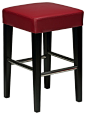 Cortesi Home Backless Counter Stool in Genuine Leather, Red contemporary-bar-stools-and-counter-stools