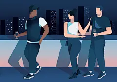 #设计秀# 设计师jshmck的商业插画线条流畅，配色柔和炒鸡喜欢这种温柔的插画呢 ​​​​