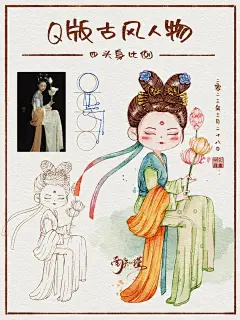 Q版古风人物｜攒齐第二个九宫格啦_5