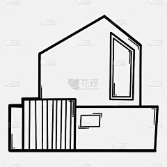 房屋建筑涂鸦矢量图标。手绘素描插图eps10