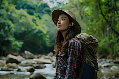 热爱旅游人物摄影素材