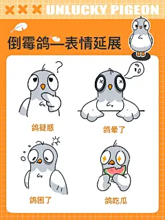 倒霉鸽表情包延展 - 小红书