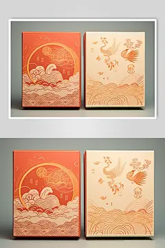 AI数字艺术礼盒包装盒样机模型-众图网