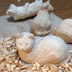 carved cats