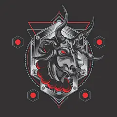 集合暗黑恶魔山羊角色插画矢量图设计素材