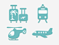 交通工具高清素材 工具 手绘 机翼 椰树 火车 直升飞机 翅膀 蓝色 行李箱 轨道 免抠png 设计图片 免费下载
