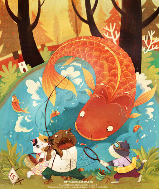 夏天的鱼、插画、AliceSue的童话世...