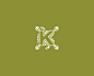 花 字母K 叶子 几何LOGO