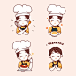 可爱的厨师女孩餐饮企业logo标志矢量图素材