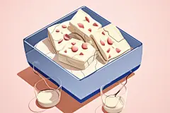 手绘原味炒酸奶元素插画