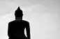 black buddha sillhouetteblack buddha sillhouette with two tone sky