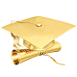 金色博士帽与证书高清图片