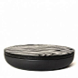 VINCENT VAN DUYSEN 12 X 2" BLACK CERAMIC BOWL WITH 2CM BLACK OAK LID: VINCENT VAN DUYSEN 12 X 2" BLACK CERAMIC BOWL WITH 2CM BLACK OAK LID