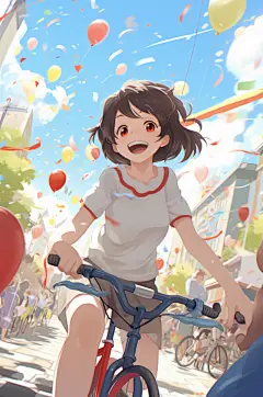 数字艺术学生放假开心过暑假扁平风插画