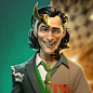 Loki - Stylized, Joydeep Bairagi : Hey guys, here's some fan arts of Loki I made recently. I had so much fun making these. Hope you guys like it.