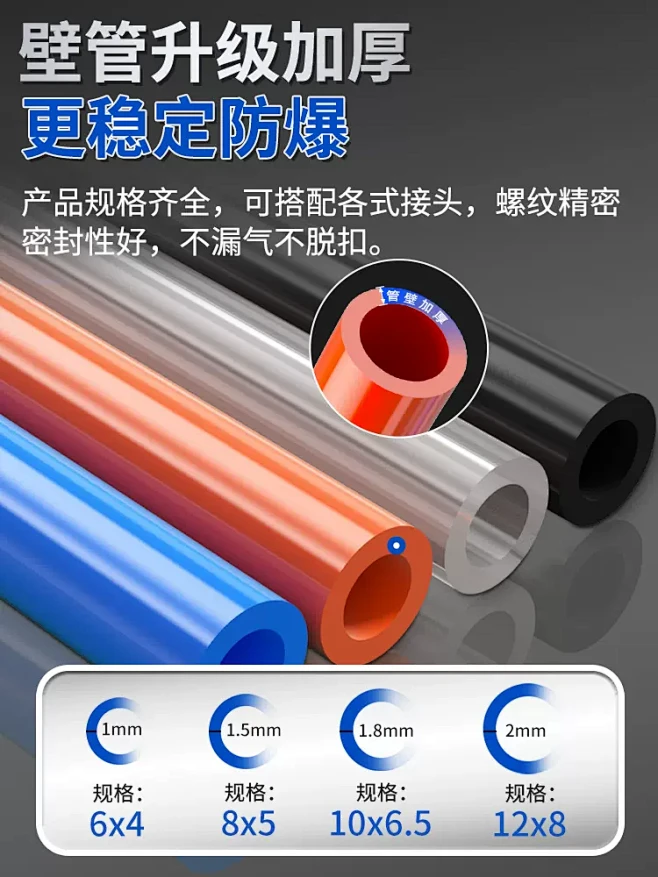PU气管软管气泵空压机气管透明气动软管4...