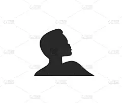 手绘矢量抽象股票平面图形插图与标志元素的非洲裔美国人性格剪影艺术在简单的风格孤立在白色背景