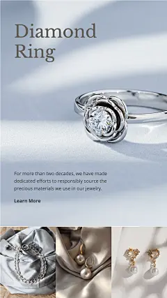 Luxury Style Diamond Ring Display Promotion Ecommerce Story