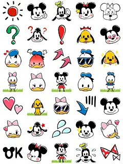 米奇表情包手账贴图PNG透明免抠素材✨