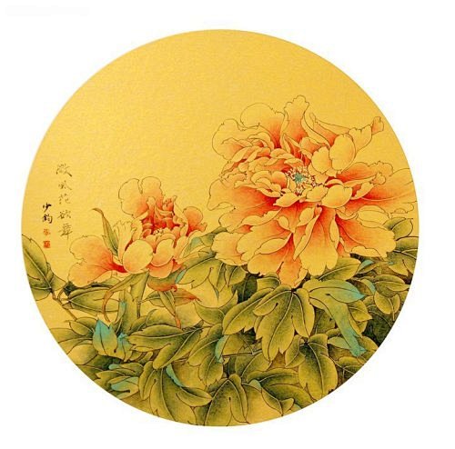 少钧工笔花鸟扇面画欣赏